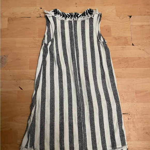 WHIT TWO ANTHROPOLOGIE white Black Dress Size XS Petite Embroidered Cotton J12 - Picture 3 of 3